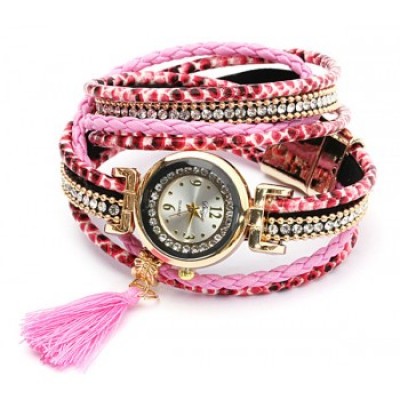 Wikkel horloge roze Wikkel horloge roze